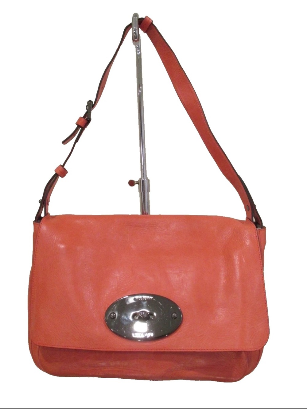 Mulberry Coral Shoulder Bag with Silver Hardware
